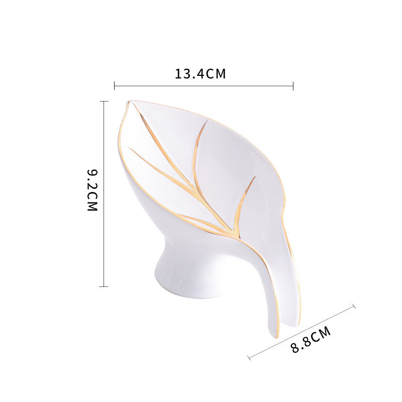 Ceramics Leaf Shape Soap Box Bathroom Soap Holder Dish Storage Plate Tray Bathroom Shower Supplies Bathroom Rack sun store
