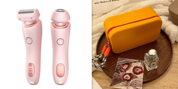 2 In 1 Hair Removal Epilator USB Rechargeable Trimmer Women Body Razor Face Leg Armpit Bikini Hand Pubic Shaver Hair Remover sun store