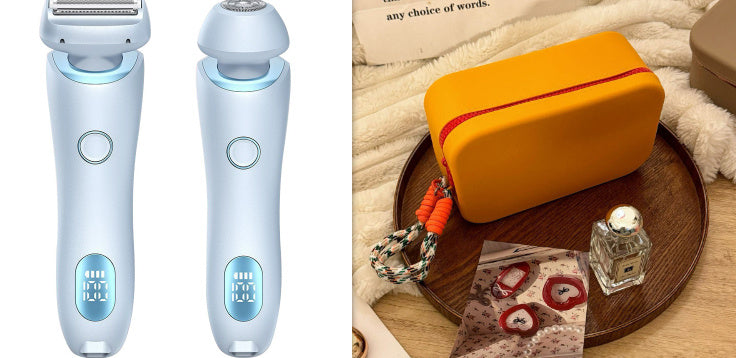 2 In 1 Hair Removal Epilator USB Rechargeable Trimmer Women Body Razor Face Leg Armpit Bikini Hand Pubic Shaver Hair Remover sun store