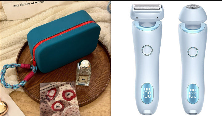 2 In 1 Hair Removal Epilator USB Rechargeable Trimmer Women Body Razor Face Leg Armpit Bikini Hand Pubic Shaver Hair Remover sun store