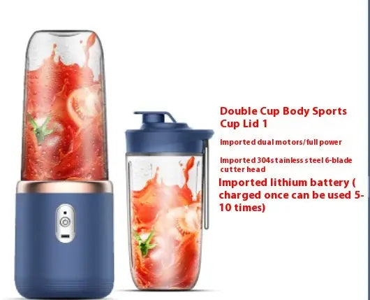 6blade Portable Blender Mini Juicer Cup Extractor Smoothie USB Charging Fruit Squeezer Blender Food Mixer Ice Crusher Portable Juicer Machine sun store