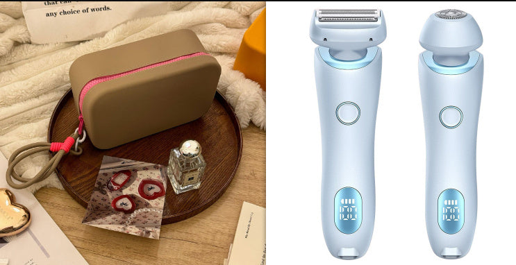 2 In 1 Hair Removal Epilator USB Rechargeable Trimmer Women Body Razor Face Leg Armpit Bikini Hand Pubic Shaver Hair Remover sun store
