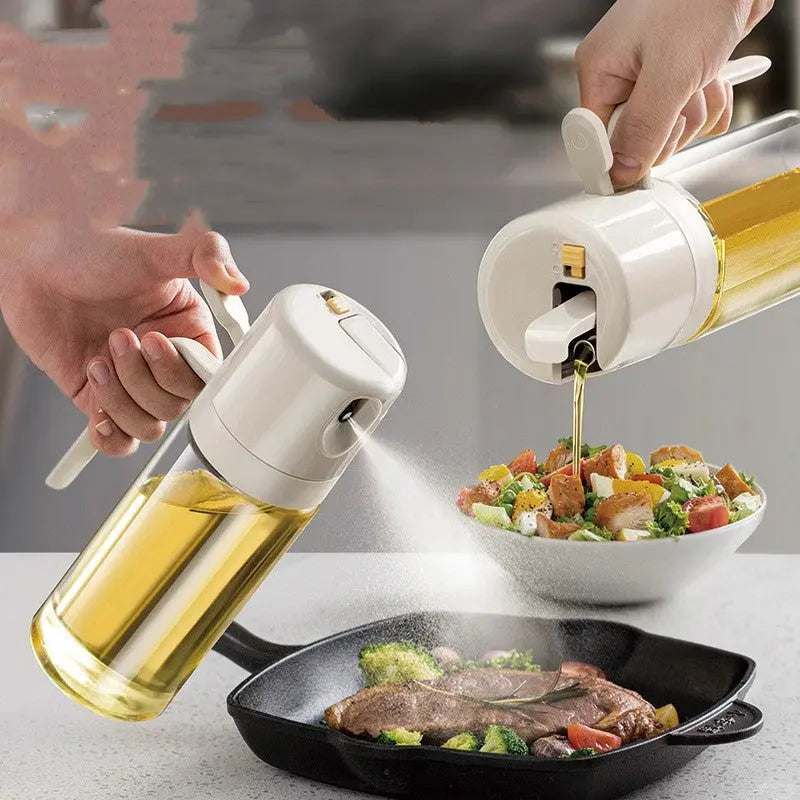 2 In 1 Oil Sprayer Bottle BBQ Cooking Oil Dispenser Olive Oil Pourers Sprayer Kitchen Baking Oil Mister Vinegar Bottle sun store