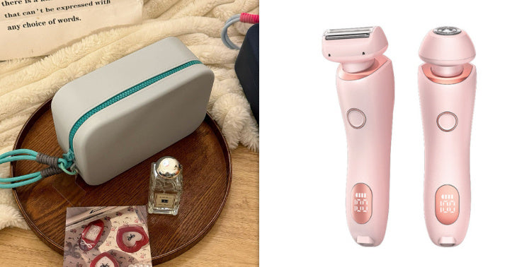 2 In 1 Hair Removal Epilator USB Rechargeable Trimmer Women Body Razor Face Leg Armpit Bikini Hand Pubic Shaver Hair Remover sun store