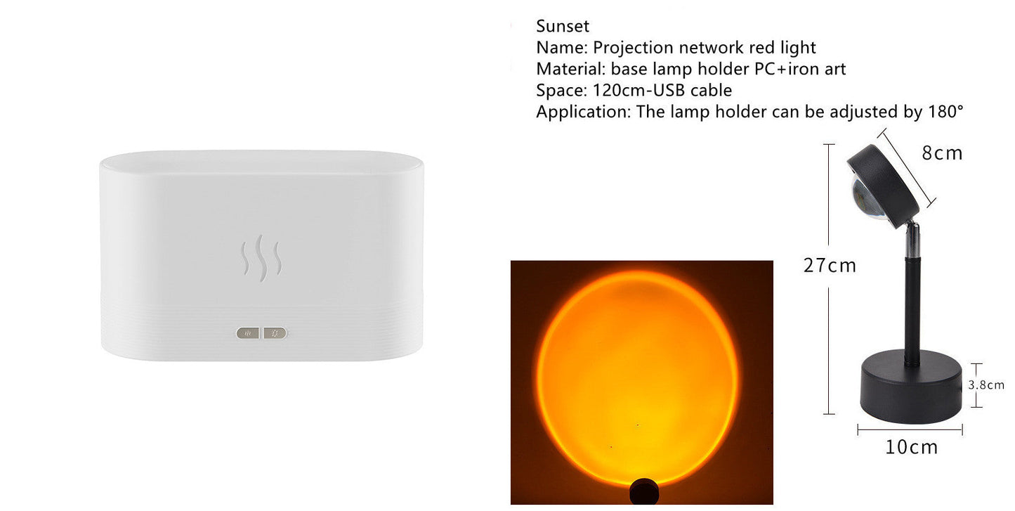 Aroma Diffuser With Flame Light Mist Humidifier Aromatherapy Diffuser With Waterless Auto-Off Protection For Spa Home Yoga Office sun store