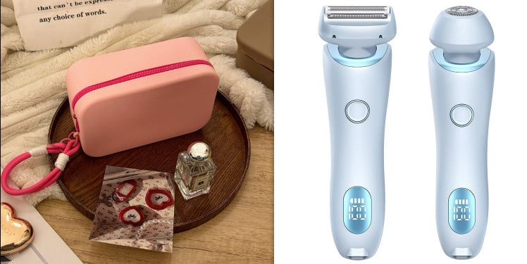 2 In 1 Hair Removal Epilator USB Rechargeable Trimmer Women Body Razor Face Leg Armpit Bikini Hand Pubic Shaver Hair Remover sun store
