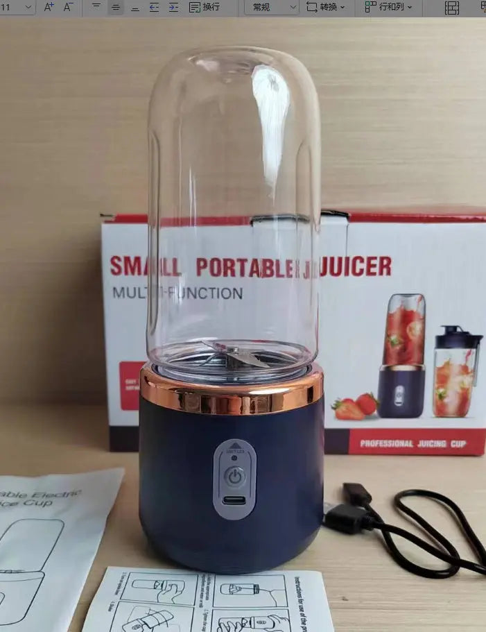 6blade Portable Blender Mini Juicer Cup Extractor Smoothie USB Charging Fruit Squeezer Blender Food Mixer Ice Crusher Portable Juicer Machine sun store