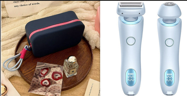 2 In 1 Hair Removal Epilator USB Rechargeable Trimmer Women Body Razor Face Leg Armpit Bikini Hand Pubic Shaver Hair Remover sun store