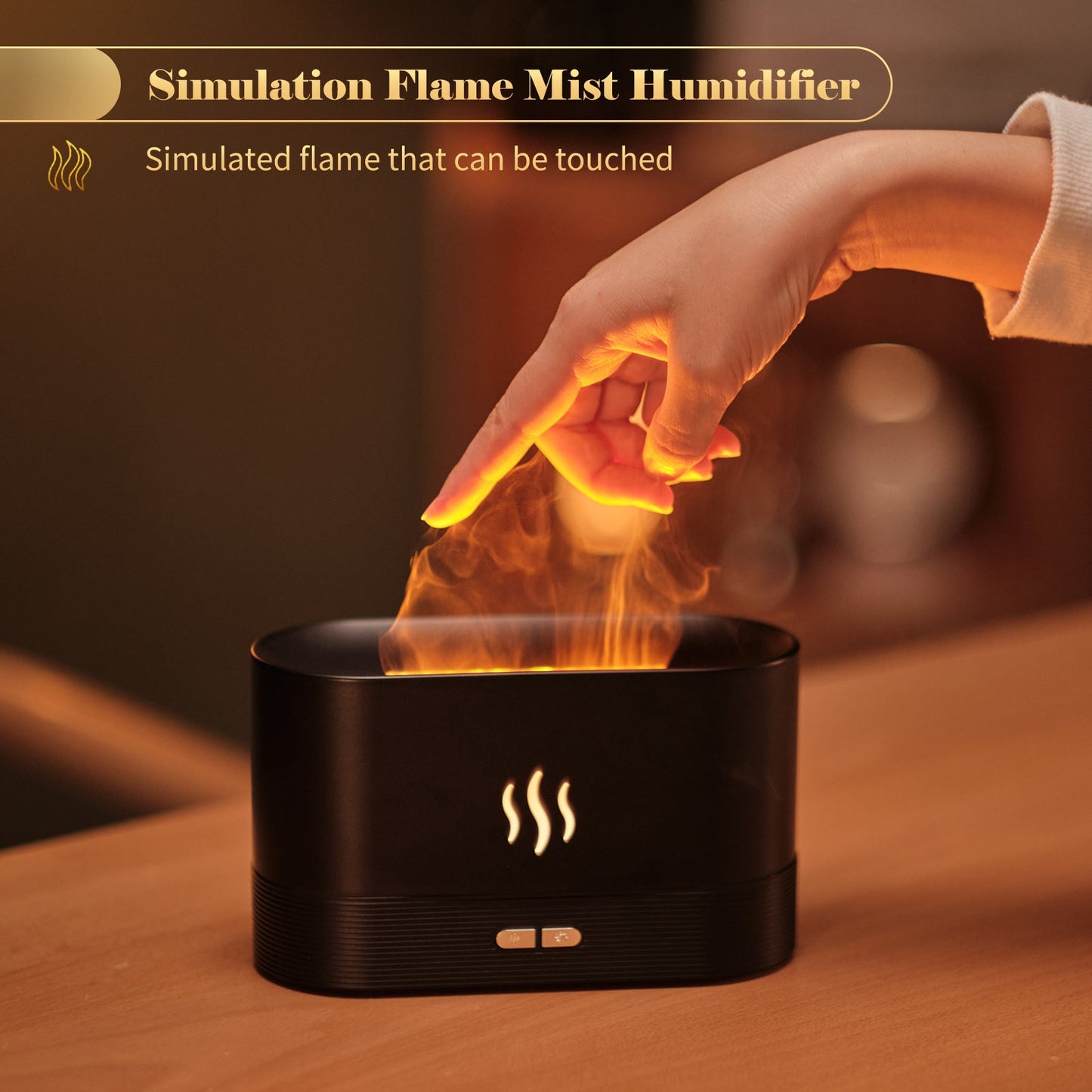 Aroma Diffuser With Flame Light Mist Humidifier Aromatherapy Diffuser With Waterless Auto-Off Protection For Spa Home Yoga Office sun store