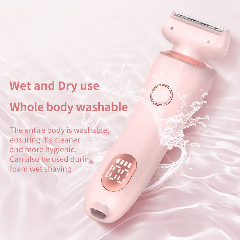 2 In 1 Hair Removal Epilator USB Rechargeable Trimmer Women Body Razor Face Leg Armpit Bikini Hand Pubic Shaver Hair Remover sun store