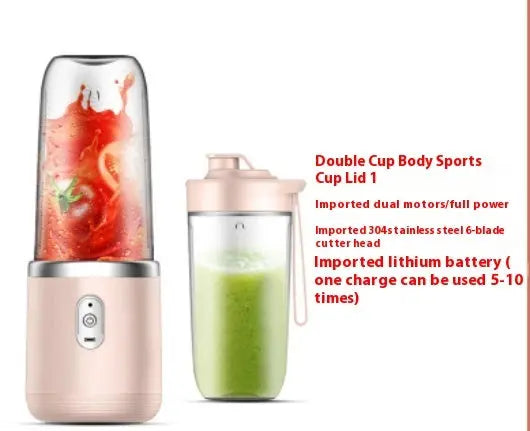 6blade Portable Blender Mini Juicer Cup Extractor Smoothie USB Charging Fruit Squeezer Blender Food Mixer Ice Crusher Portable Juicer Machine sun store