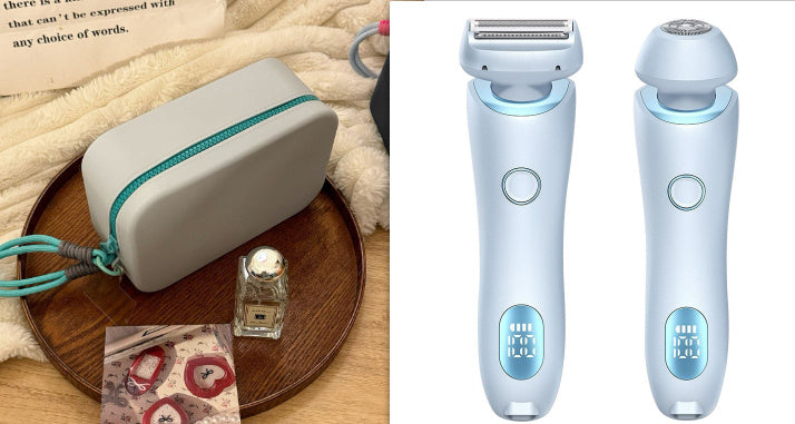 2 In 1 Hair Removal Epilator USB Rechargeable Trimmer Women Body Razor Face Leg Armpit Bikini Hand Pubic Shaver Hair Remover sun store