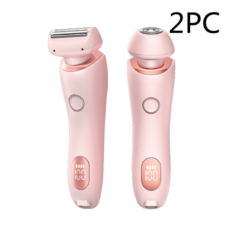 2 In 1 Hair Removal Epilator USB Rechargeable Trimmer Women Body Razor Face Leg Armpit Bikini Hand Pubic Shaver Hair Remover sun store