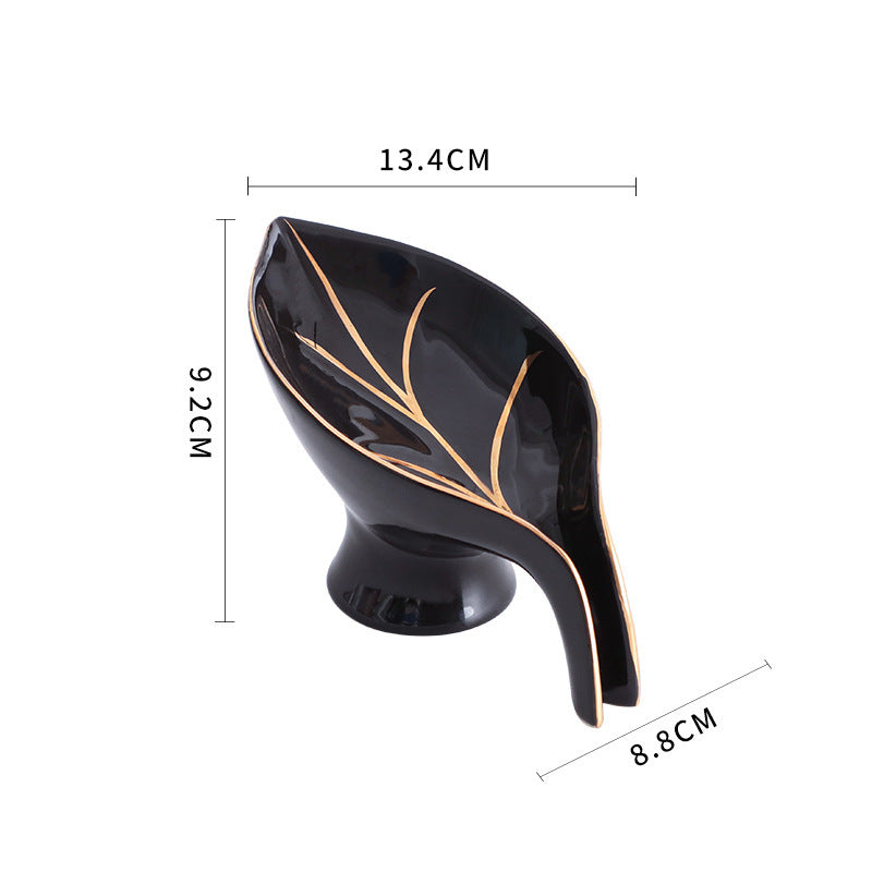 Ceramics Leaf Shape Soap Box Bathroom Soap Holder Dish Storage Plate Tray Bathroom Shower Supplies Bathroom Rack sun store