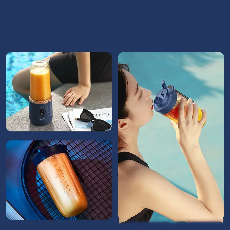 6blade Portable Blender Mini Juicer Cup Extractor Smoothie USB Charging Fruit Squeezer Blender Food Mixer Ice Crusher Portable Juicer Machine sun store
