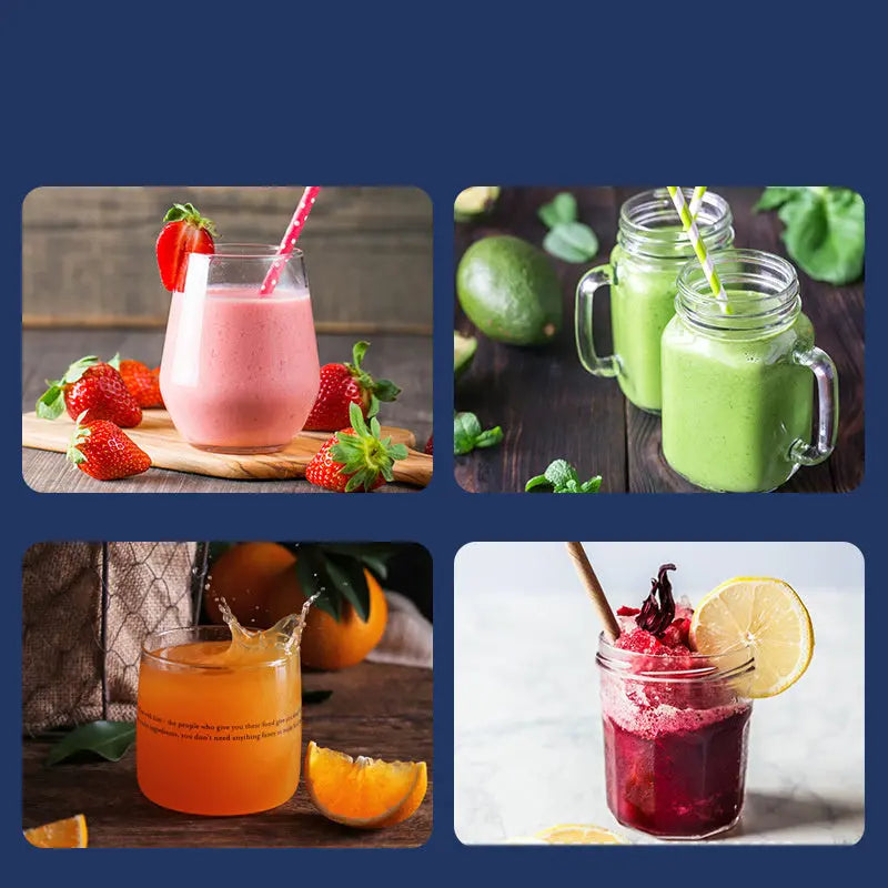 6blade Portable Blender Mini Juicer Cup Extractor Smoothie USB Charging Fruit Squeezer Blender Food Mixer Ice Crusher Portable Juicer Machine sun store