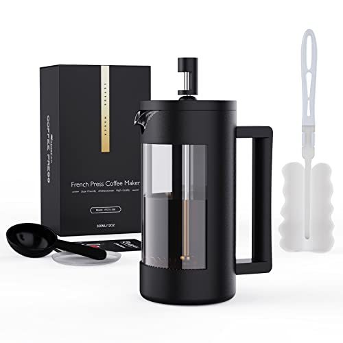 French Press Coffee Maker, Camping Plastic Glass French Coffee Press, Medium Size Tea And Frothed Milk Press,100 Percent BPA Free Prensa Francesa, Rust-Free And Dishwasher Safe,12 Oz & 21 Oz sun store