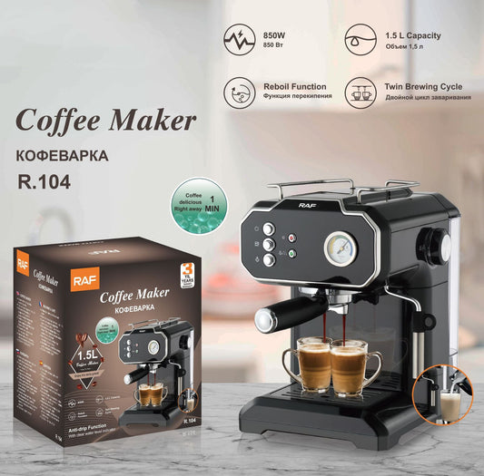 Household Small Semi-automatic High Pressure Steam Milk Froth Coffee Machine sun store