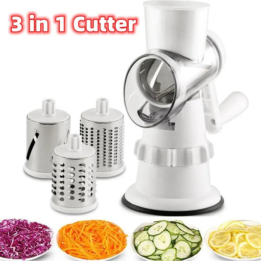 3 In 1 Vegetable Slicer Manual Kitchen Accessories Grater For Vegetable Cutter Round Chopper Mandolin Shredder Potato Home Kitchen Supplies Kitchen Gadgets sun store