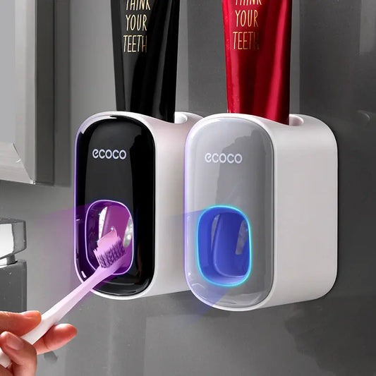 Wall Mounted Automatic Toothpaste Holder Bathroom Accessories Set Dispenser sun store