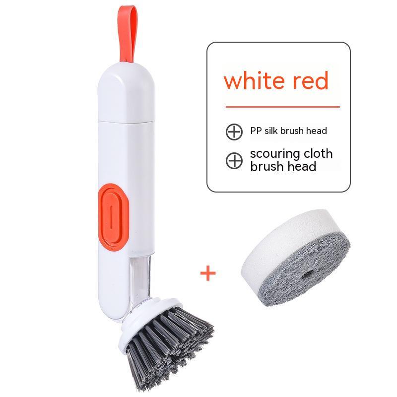 Multi-Functional Long-Handle Liquid-Filled Cleaning Brush Washing Up Brushes With Liquid Dispenser Two Replacement Heads For Kitchen Cleaning Brush Gadgets sun store