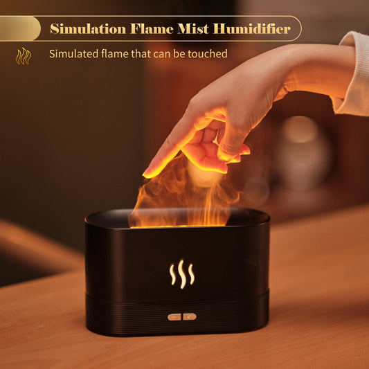 Aroma Diffuser With Flame Light Mist Humidifier Aromatherapy Diffuser With Waterless Auto-Off Protection For Spa Home Yoga Office sun store
